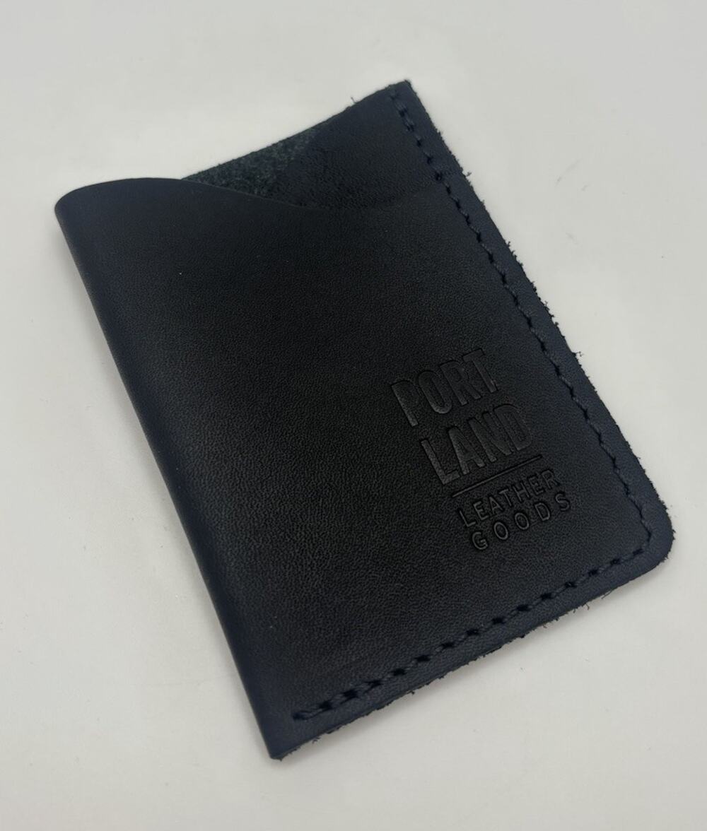 Portland Leather Goods Minimalist Leather Card Wallet – Black– NEW